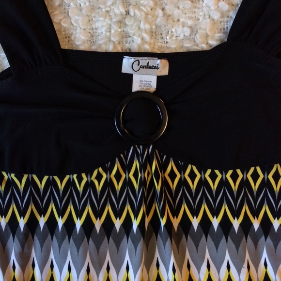 Vintage 90’s yellow and black patterned tank top - Picture 3 of 4